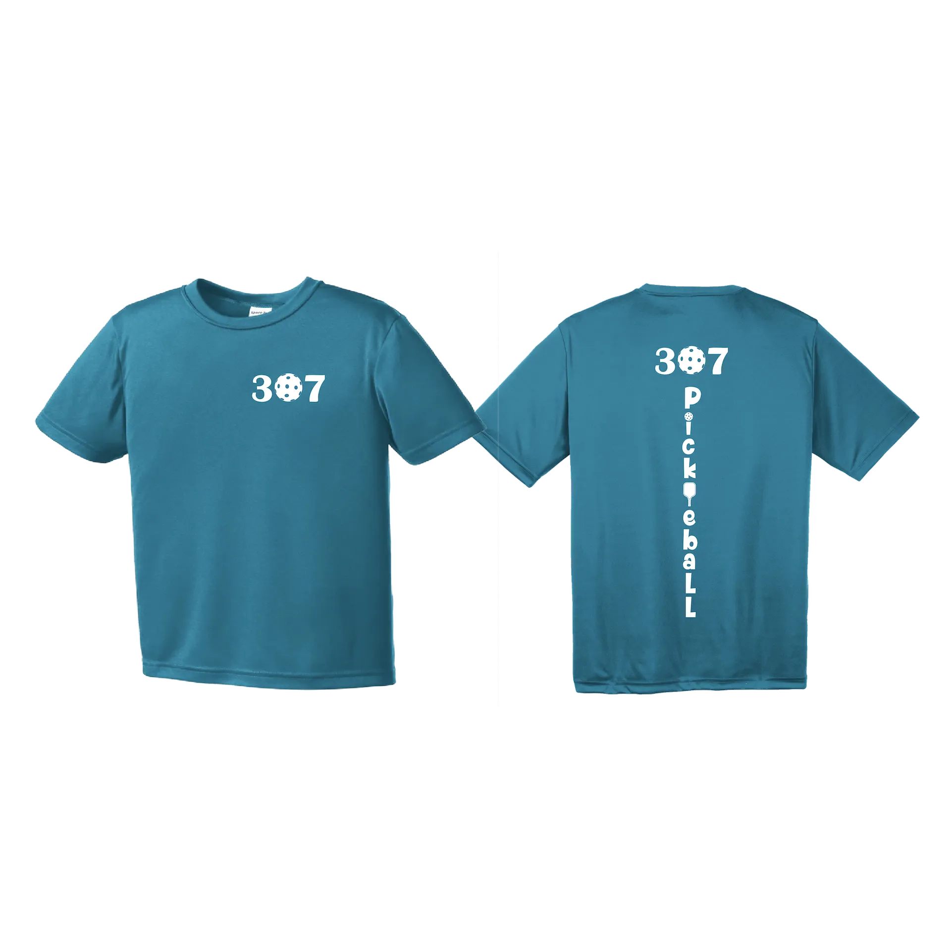 307 Wyoming Pickleball Club | Youth Short Sleeve Athletic Shirt | 100% Polyester