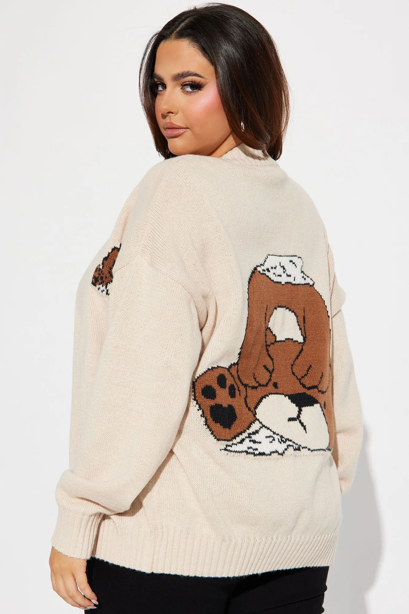 Bad Bear Boyfriend Cardigan - Natural/Combo
