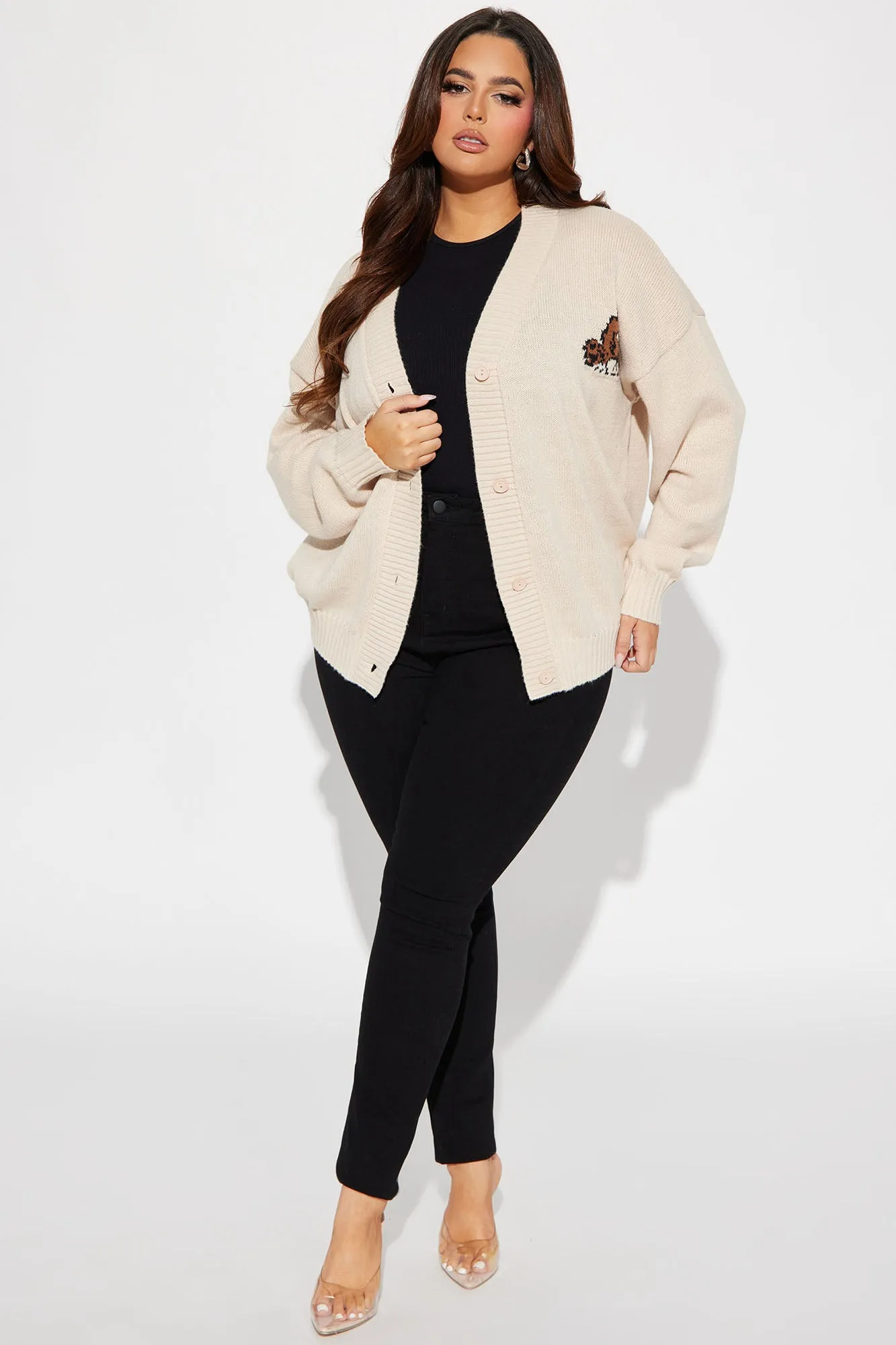 Bad Bear Boyfriend Cardigan - Natural/Combo