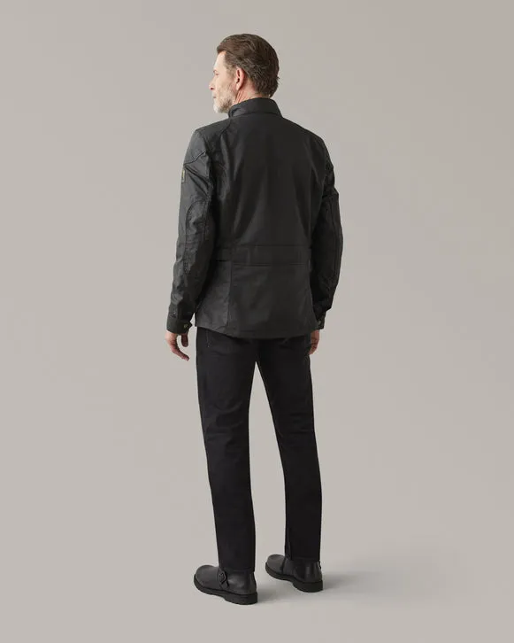 BELSTAFF CROSBY WAXED COTTON MOTORCYCLE JACKET - BLACK