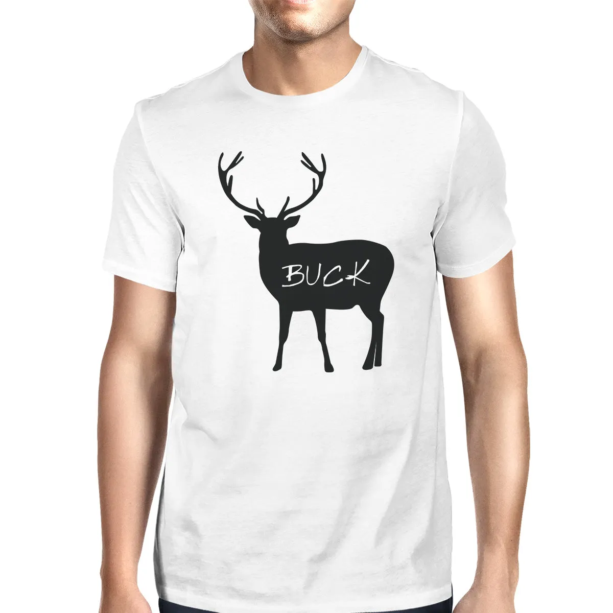 Buck Mens White T-Shirt Unique Family Matching Shirts For Dad Gifts
