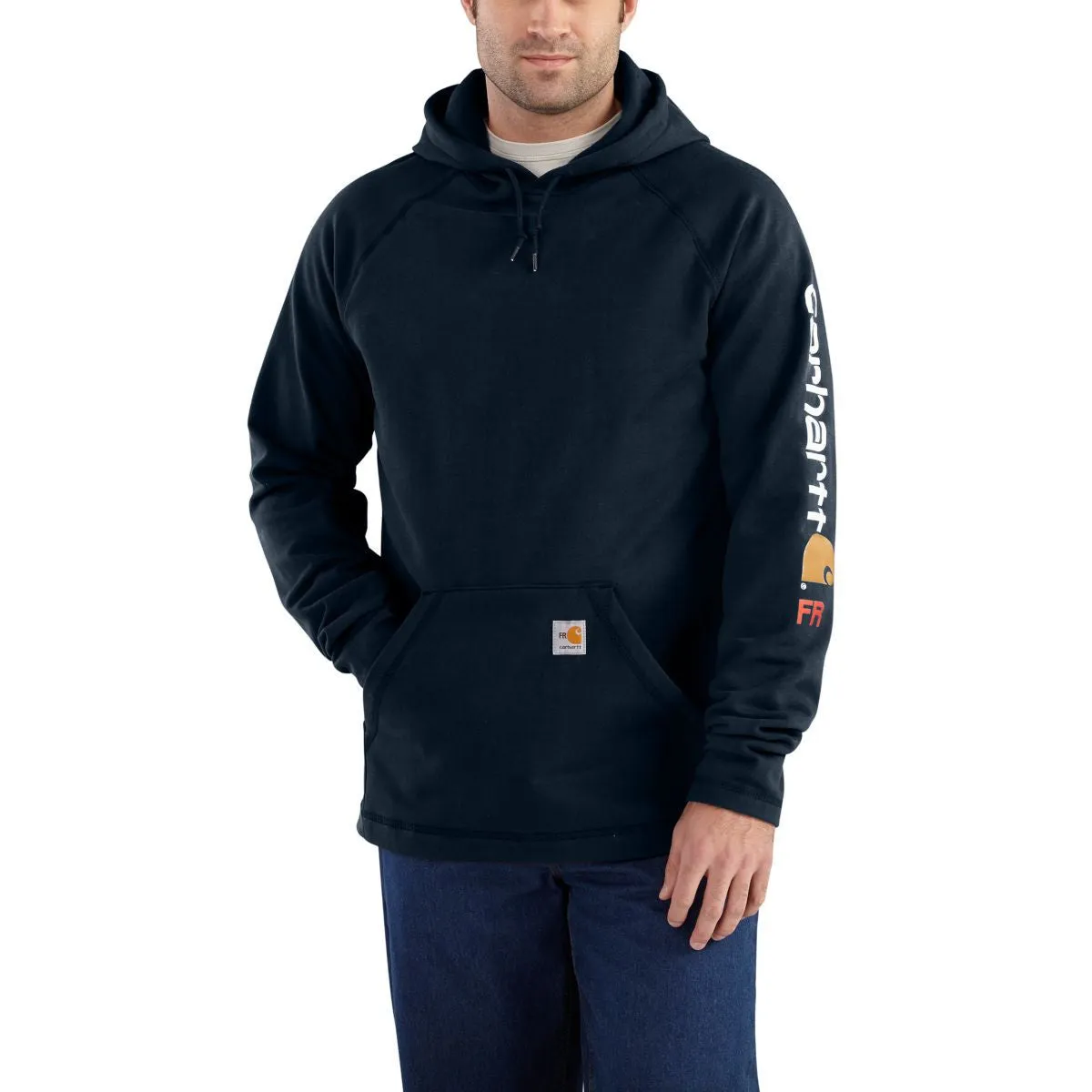 Carhartt Men's Dark Navy Flame-Resistant Force Rugged Flex Graphic Fleece