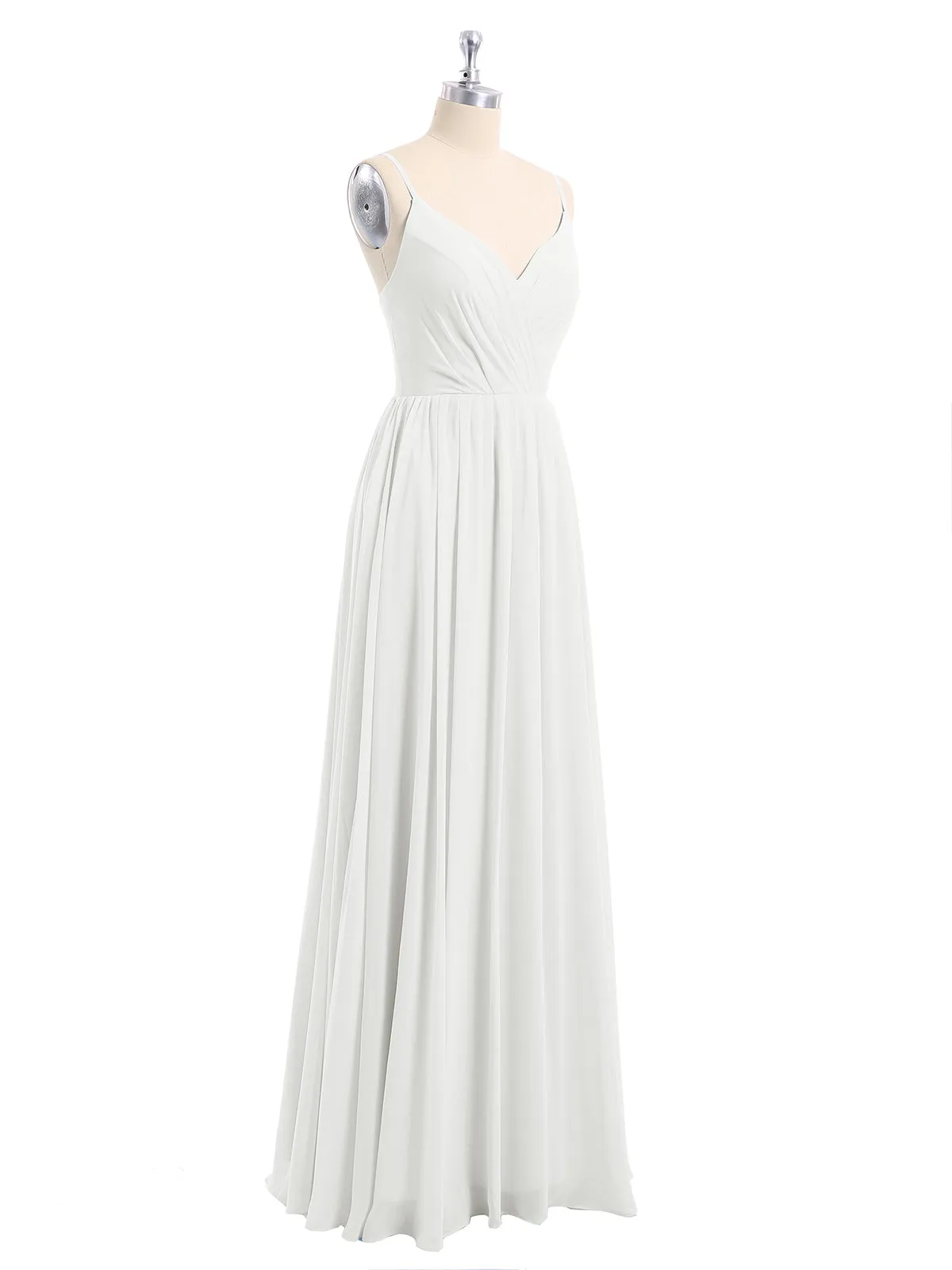 Chiffon Bridesmaid Dresses with Spaghetti Straps-Ivory