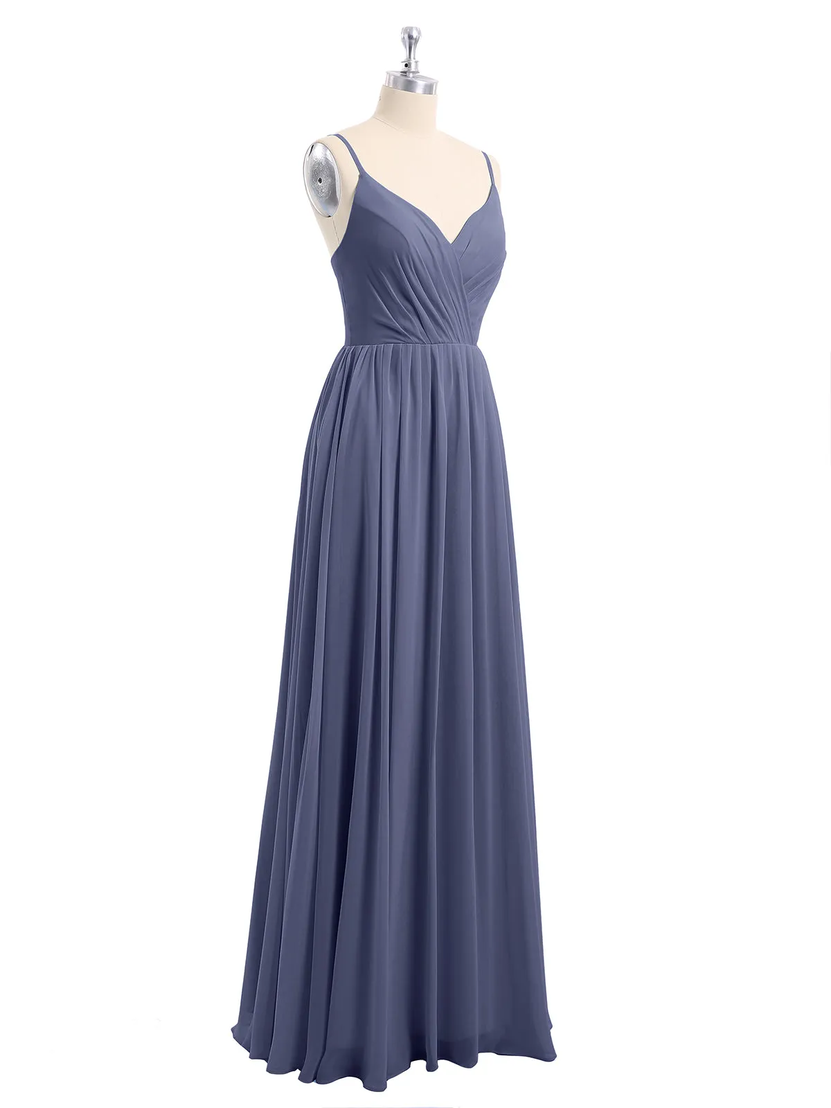 Chiffon Bridesmaid Dresses with Spaghetti Straps-Stormy