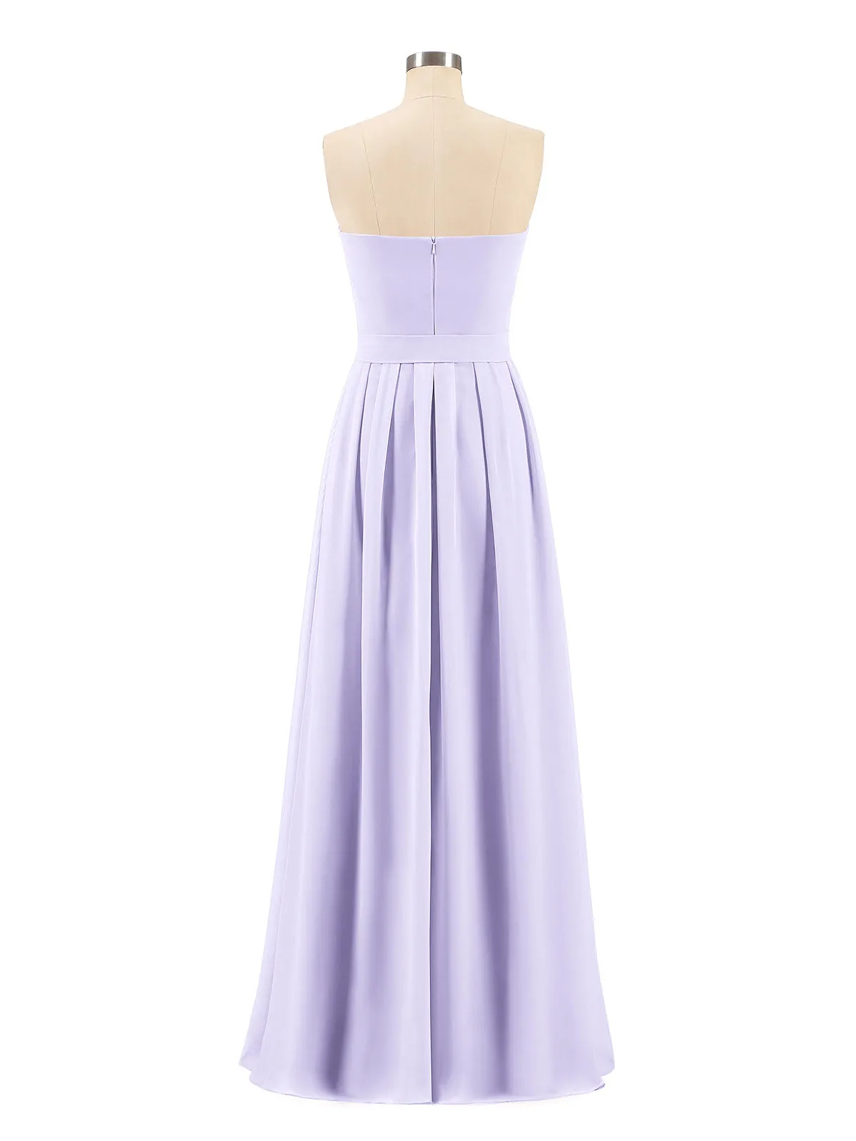 Chiffon Strapless Bridesmaid Gown with Sash-Lilac