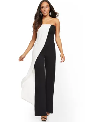 Colorblock Strapless Jumpsuit - Magic Crepe®