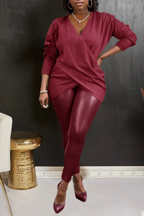 Criss Cross Front Knit Top