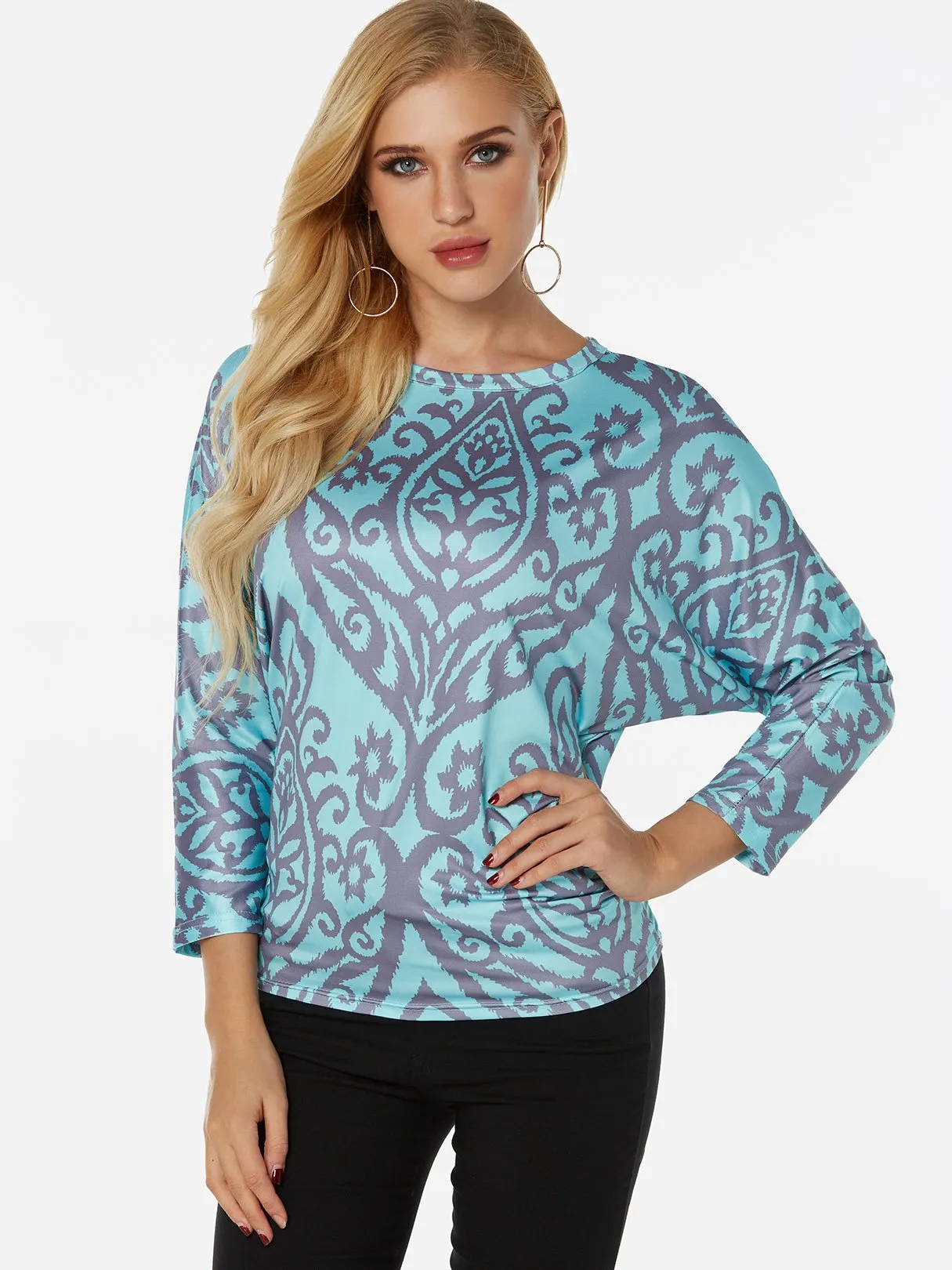Custom Round Neck 3/4 Sleeve T-Shirts