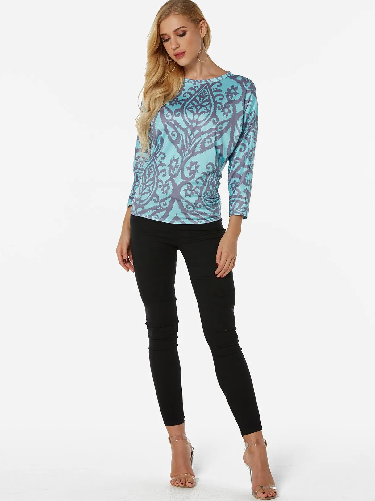 Custom Round Neck 3/4 Sleeve T-Shirts