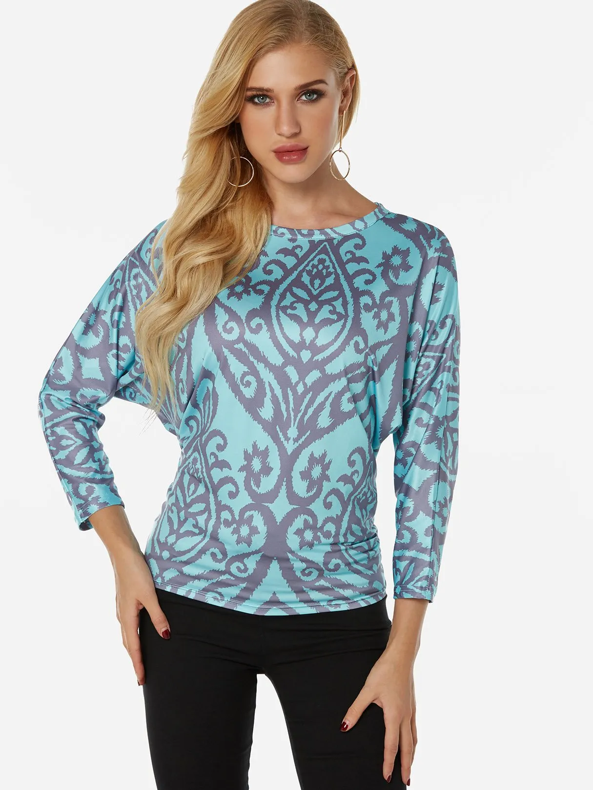 Custom Round Neck 3/4 Sleeve T-Shirts