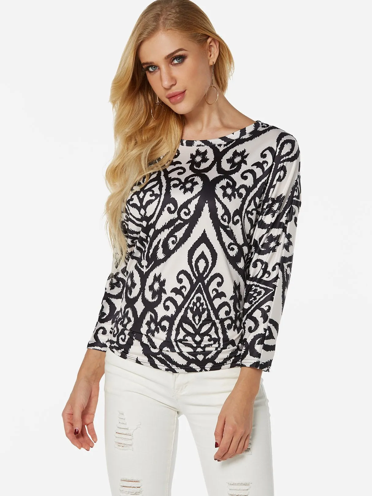 Custom Round Neck 3/4 Sleeve T-Shirts