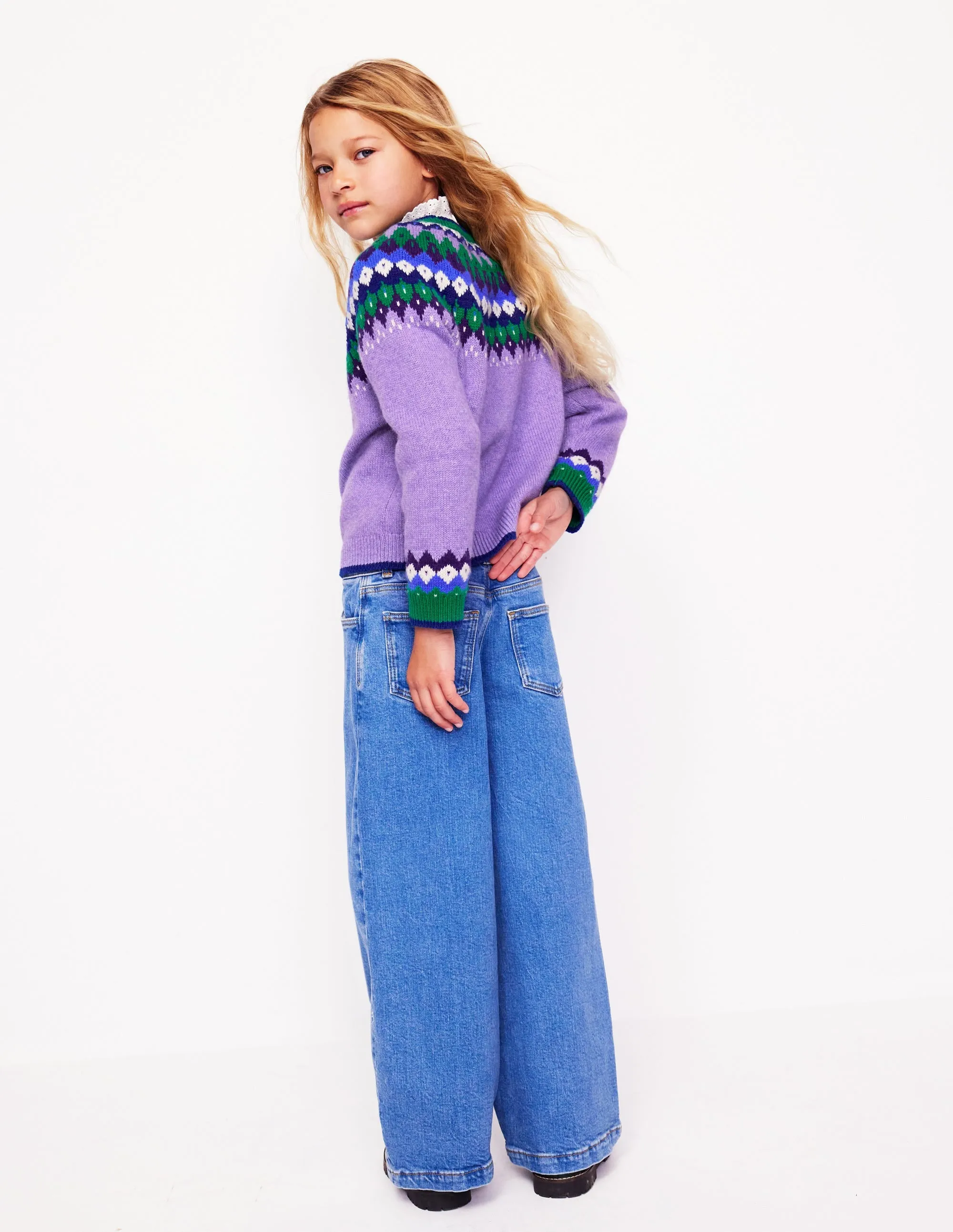 Eleanor Fair Isle Jumper-Aster Purple