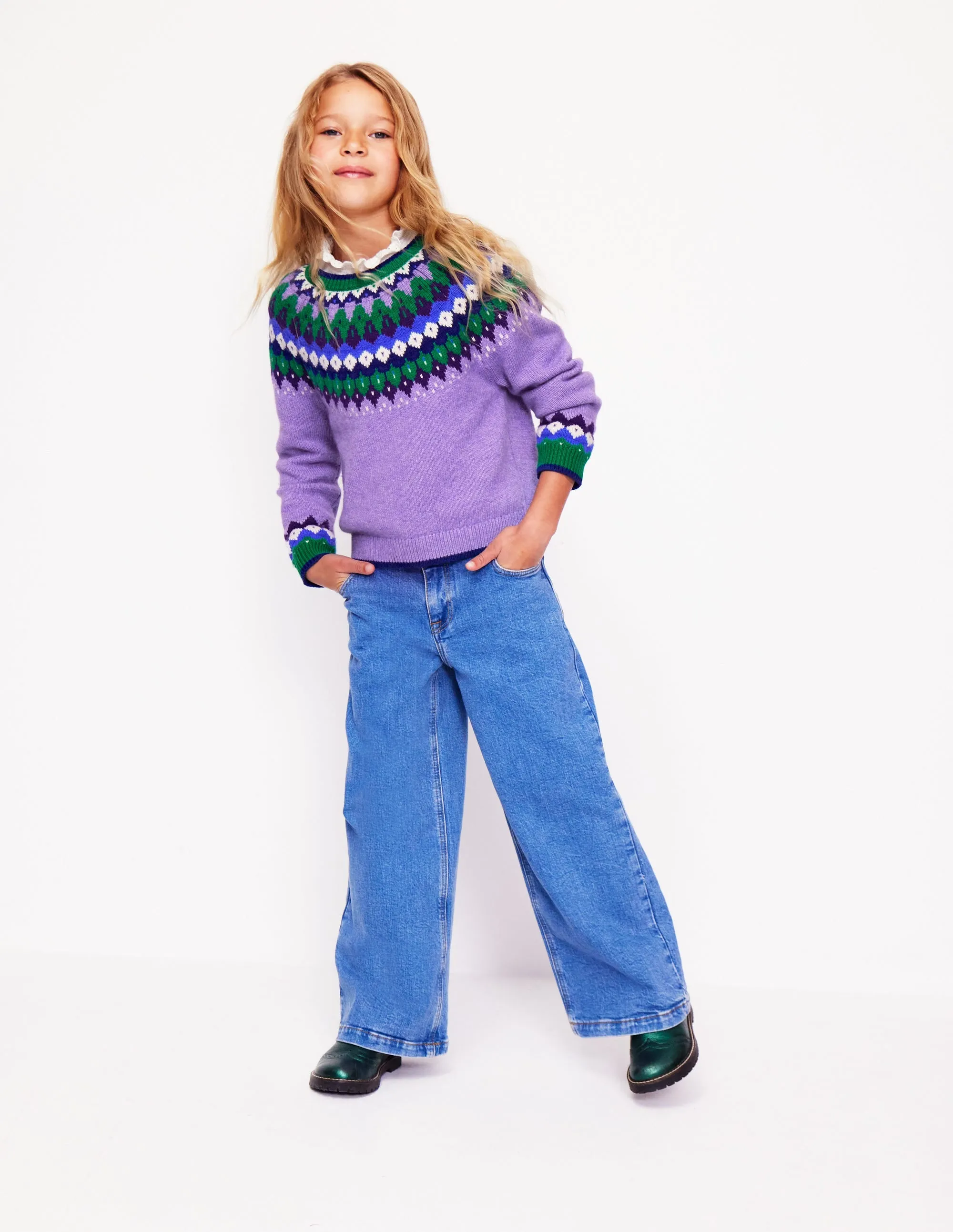 Eleanor Fair Isle Jumper-Aster Purple