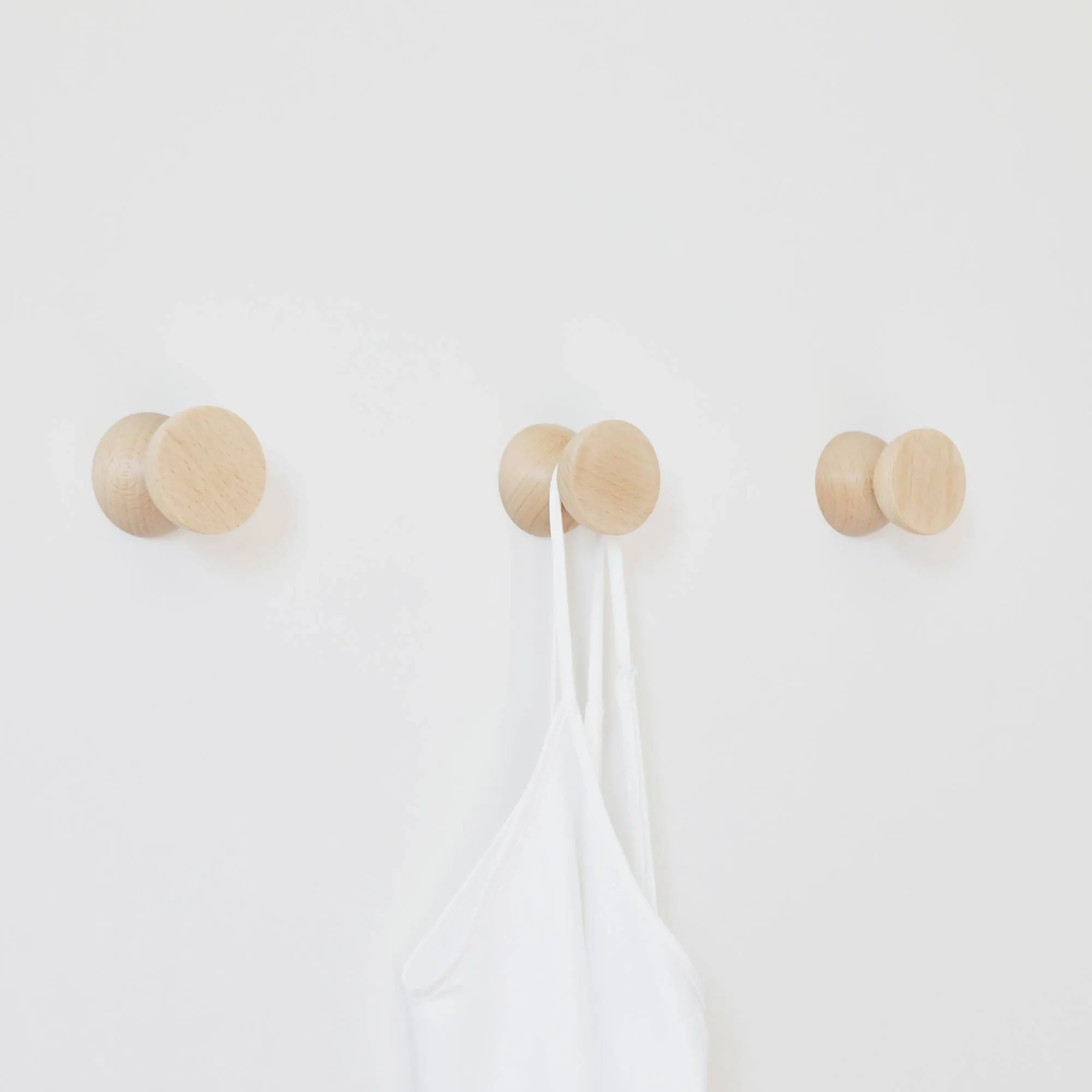 Geometric Beech Wood Wall Mounted Coat Hook / Knob