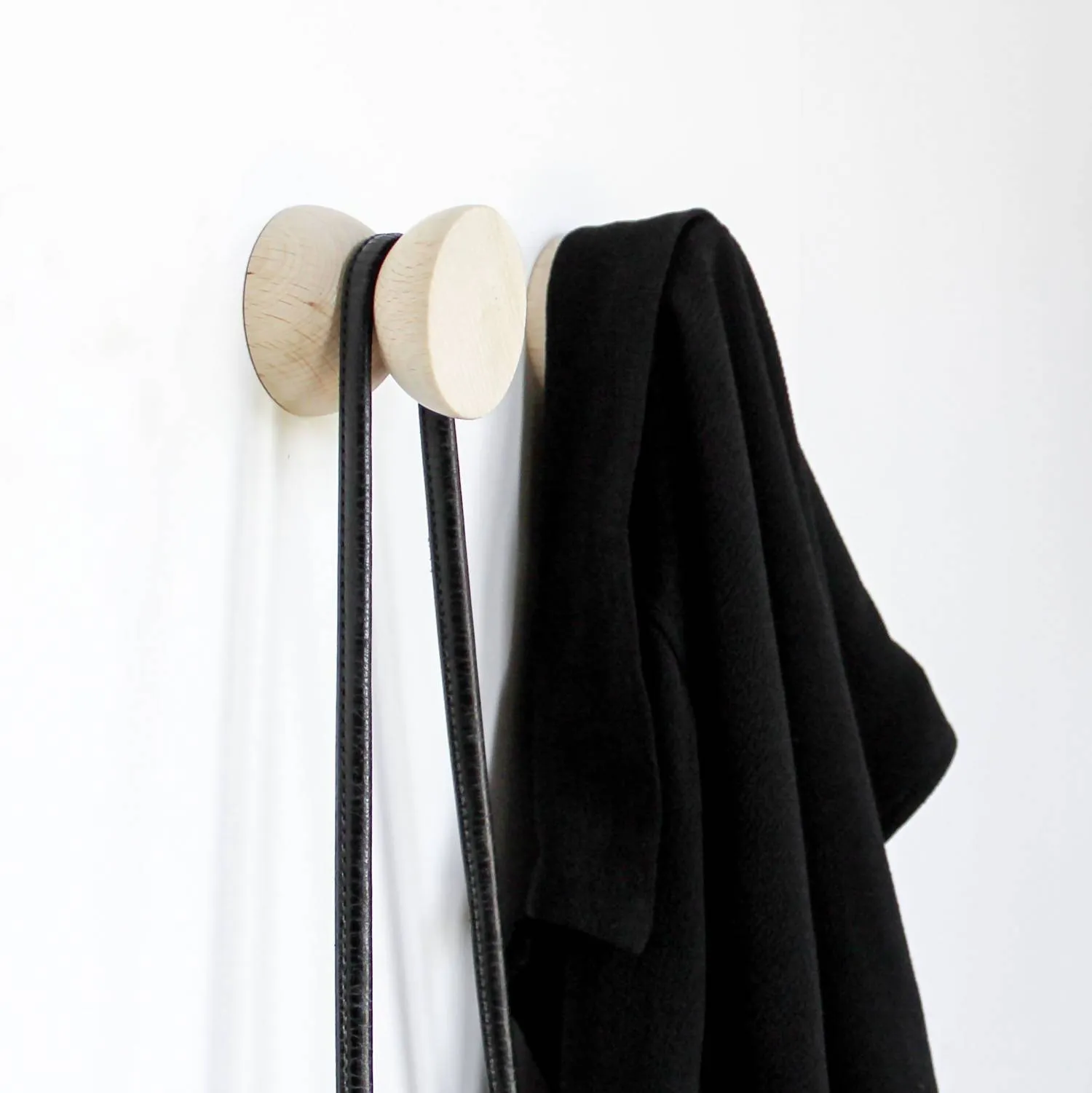Geometric Beech Wood Wall Mounted Coat Hook / Knob
