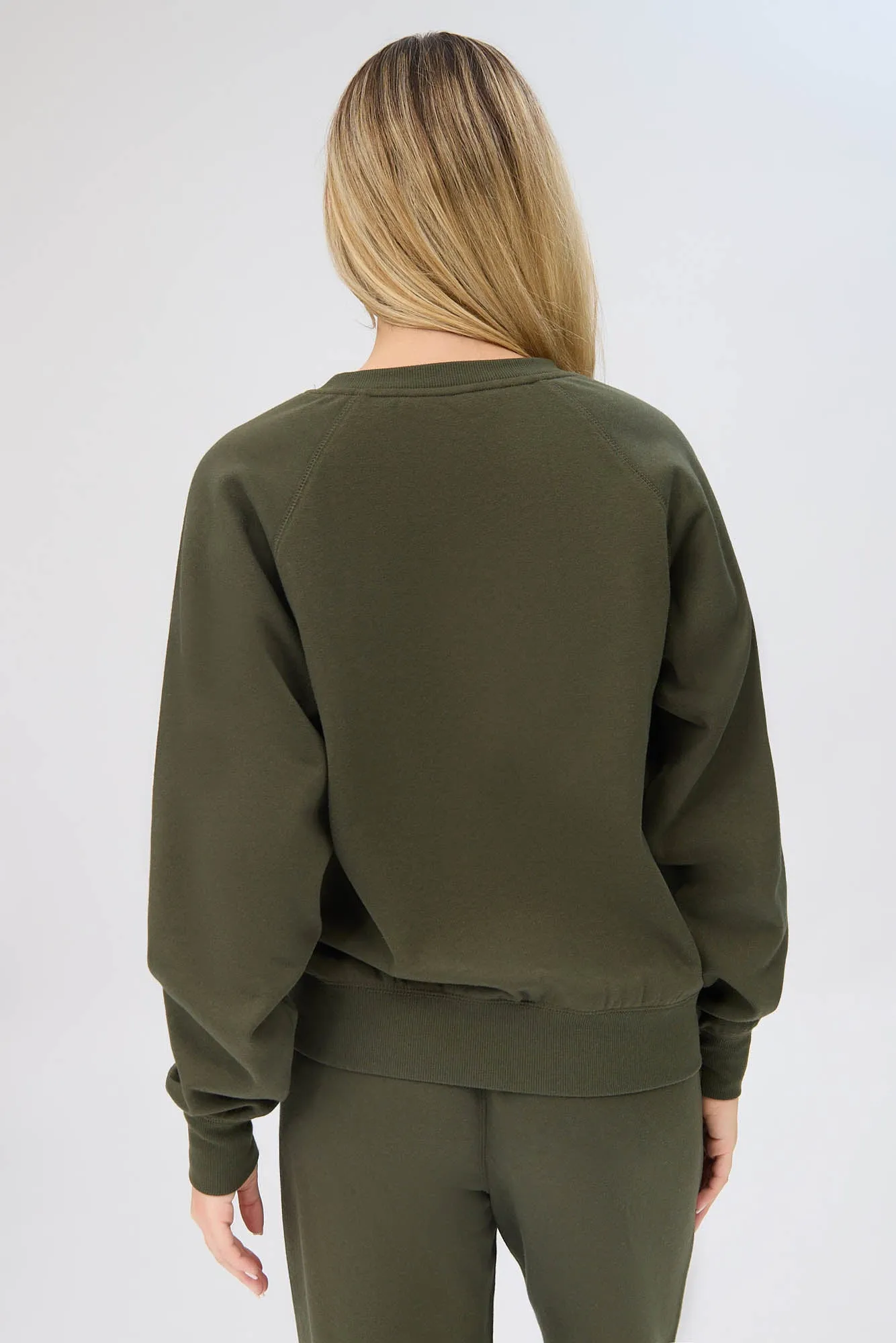 Graphic Raglan Sleeve Crew Neck Sweatshirt