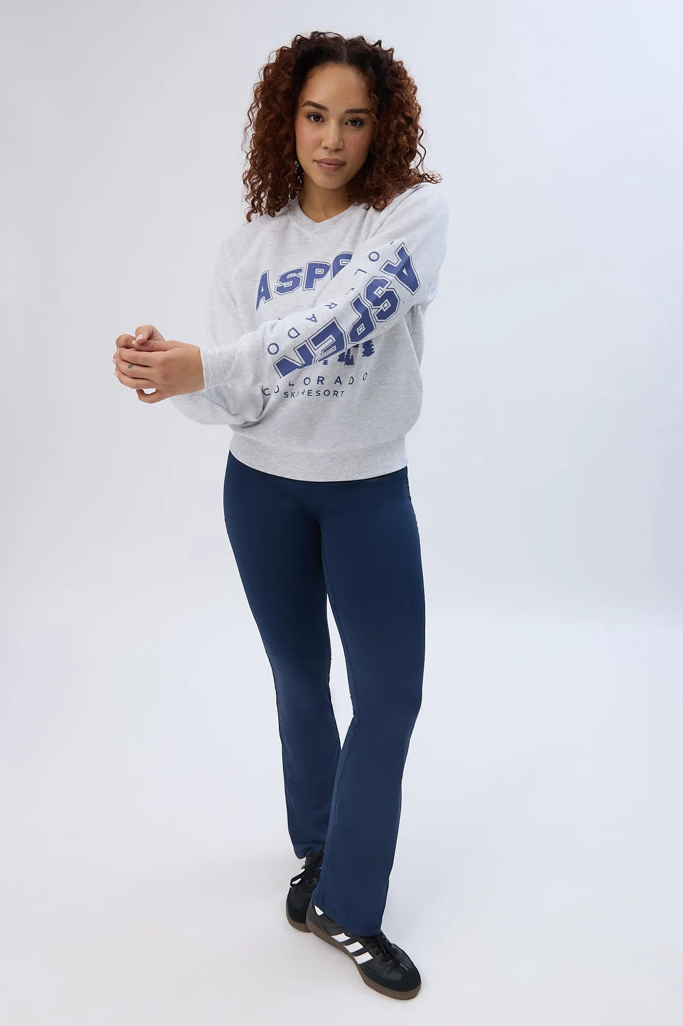 Graphic Raglan Sleeve Crew Neck Sweatshirt