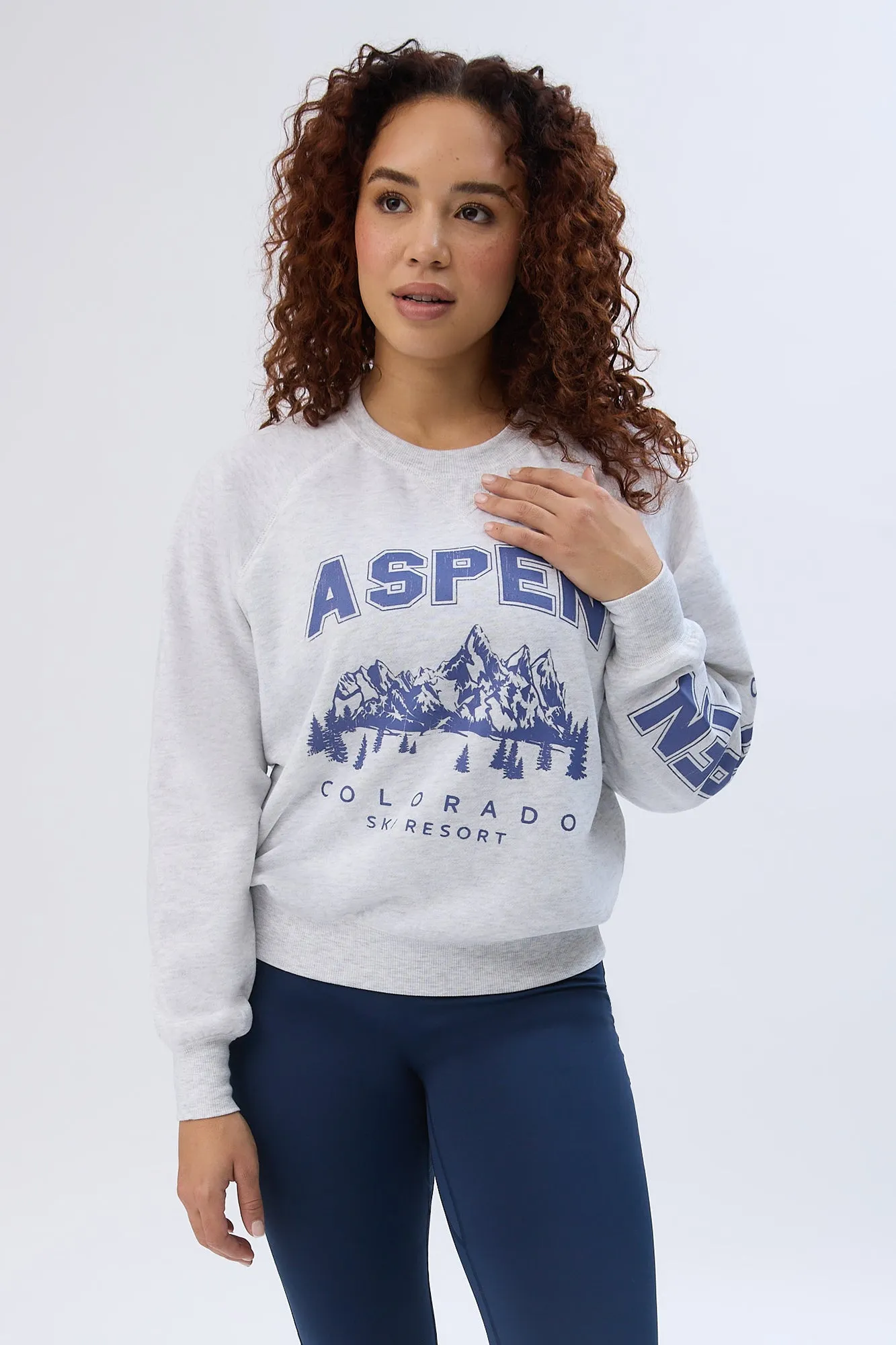 Graphic Raglan Sleeve Crew Neck Sweatshirt