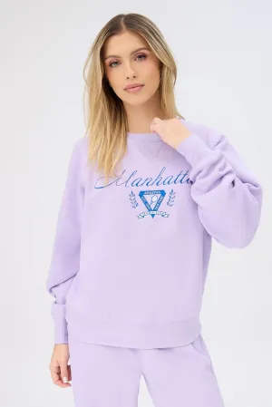 Graphic Raglan Sleeve Crew Neck Sweatshirt