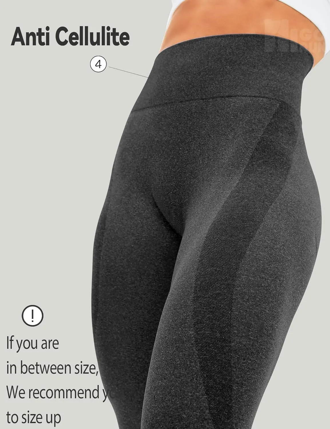 HIGORUN Women Seamless Leggings Smile Contour High Waist Workout Gym Yoga Pants