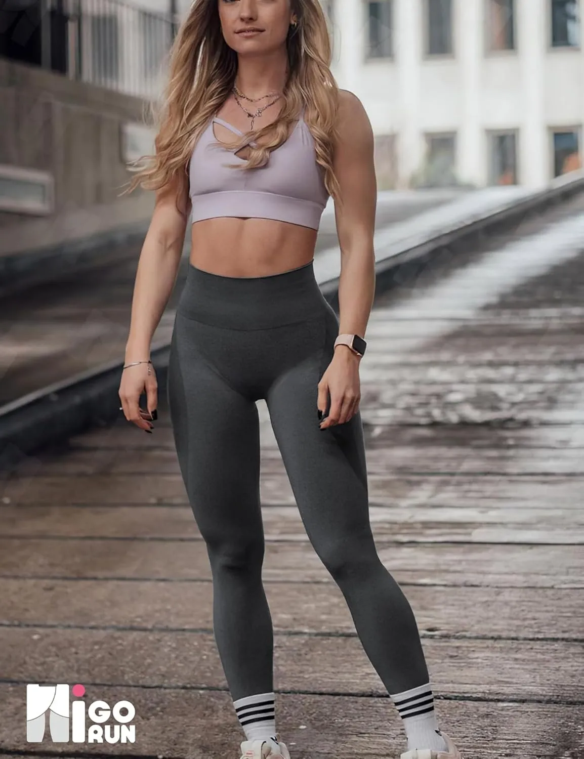 HIGORUN Women Seamless Leggings Smile Contour High Waist Workout Gym Yoga Pants