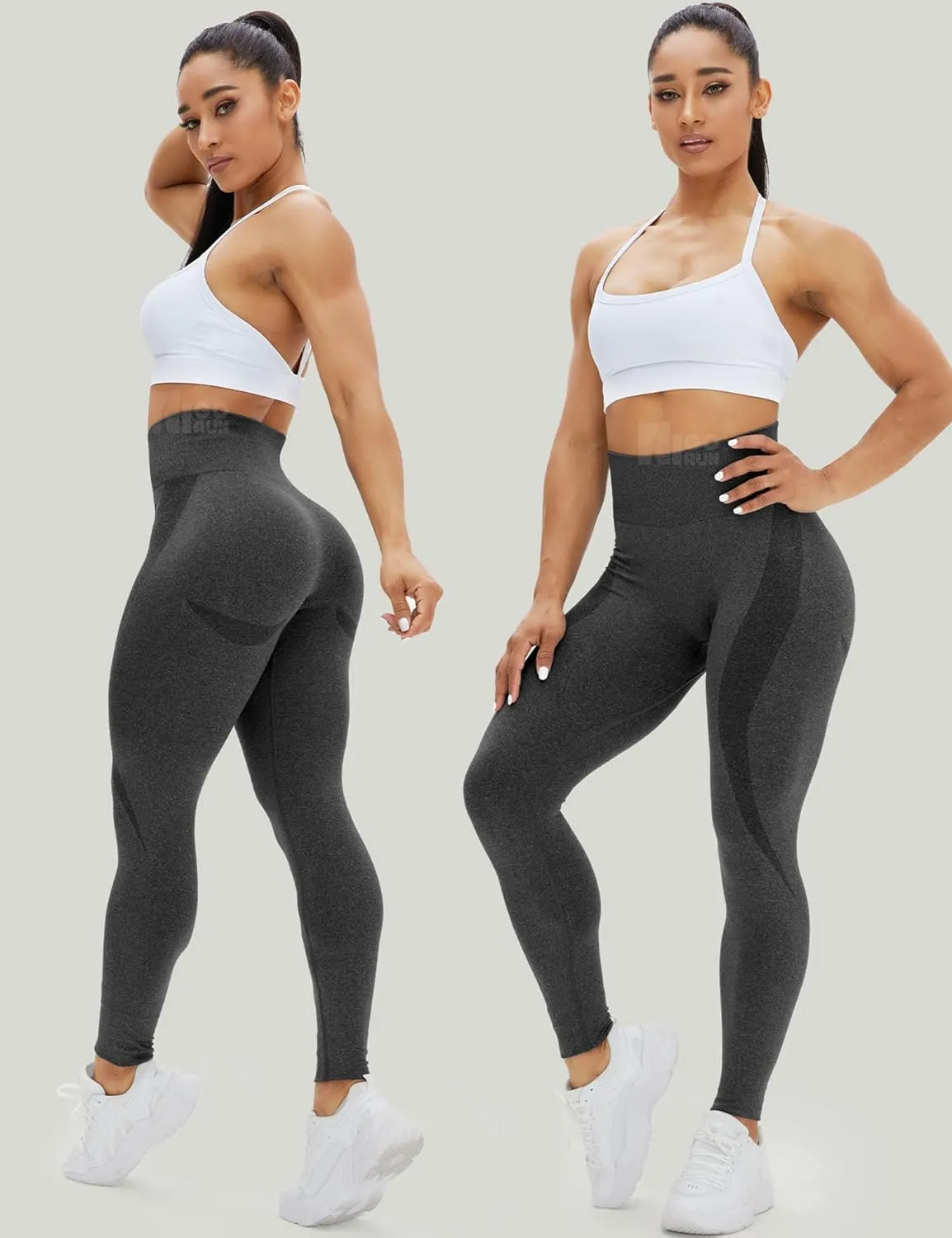 HIGORUN Women Seamless Leggings Smile Contour High Waist Workout Gym Yoga Pants