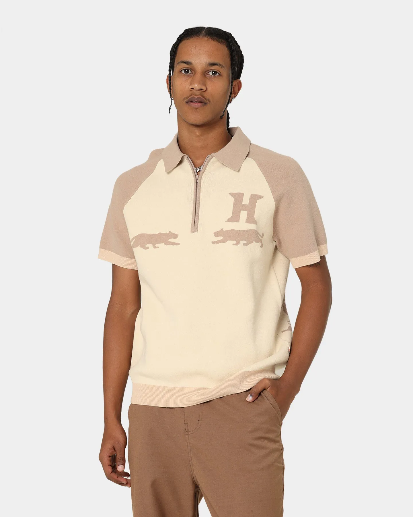 Honor The Gift Rosecrans Knitted Short Sleeve Polo Shirt Cream
