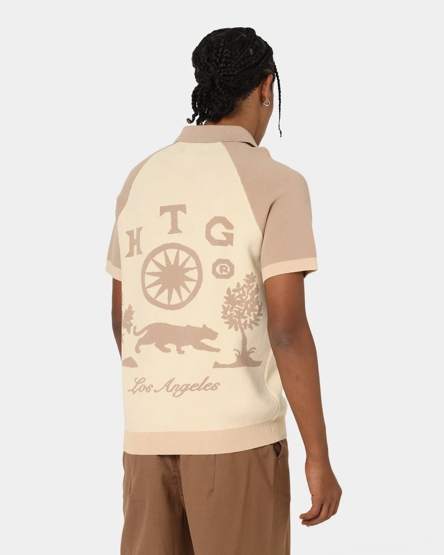 Honor The Gift Rosecrans Knitted Short Sleeve Polo Shirt Cream