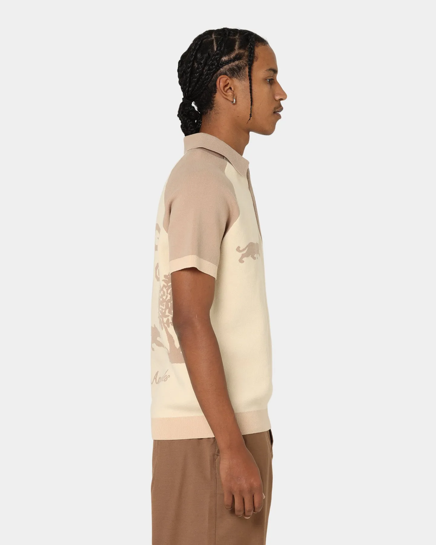 Honor The Gift Rosecrans Knitted Short Sleeve Polo Shirt Cream