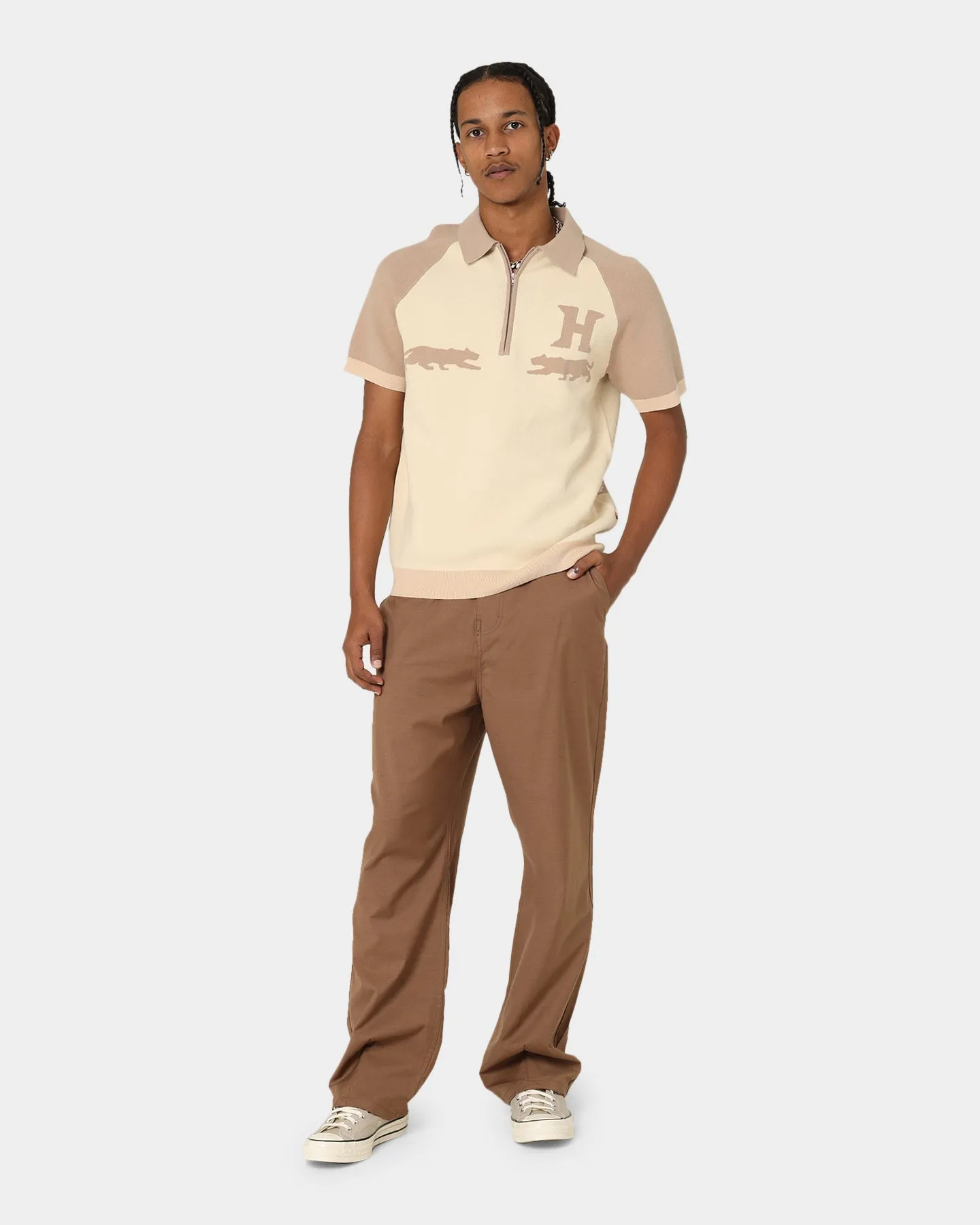 Honor The Gift Rosecrans Knitted Short Sleeve Polo Shirt Cream