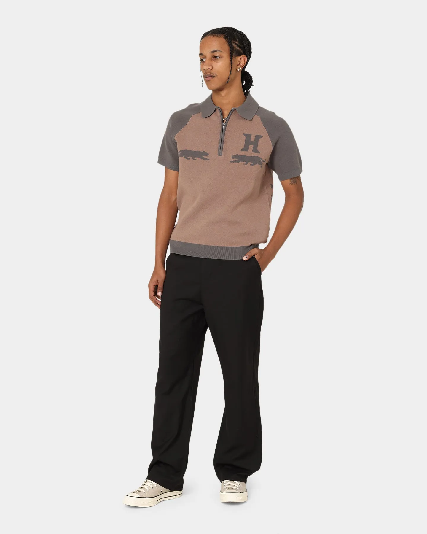 Honor The Gift Rosecrans Knitted Short Sleeve Polo Shirt Hickory