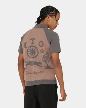 Honor The Gift Rosecrans Knitted Short Sleeve Polo Shirt Hickory