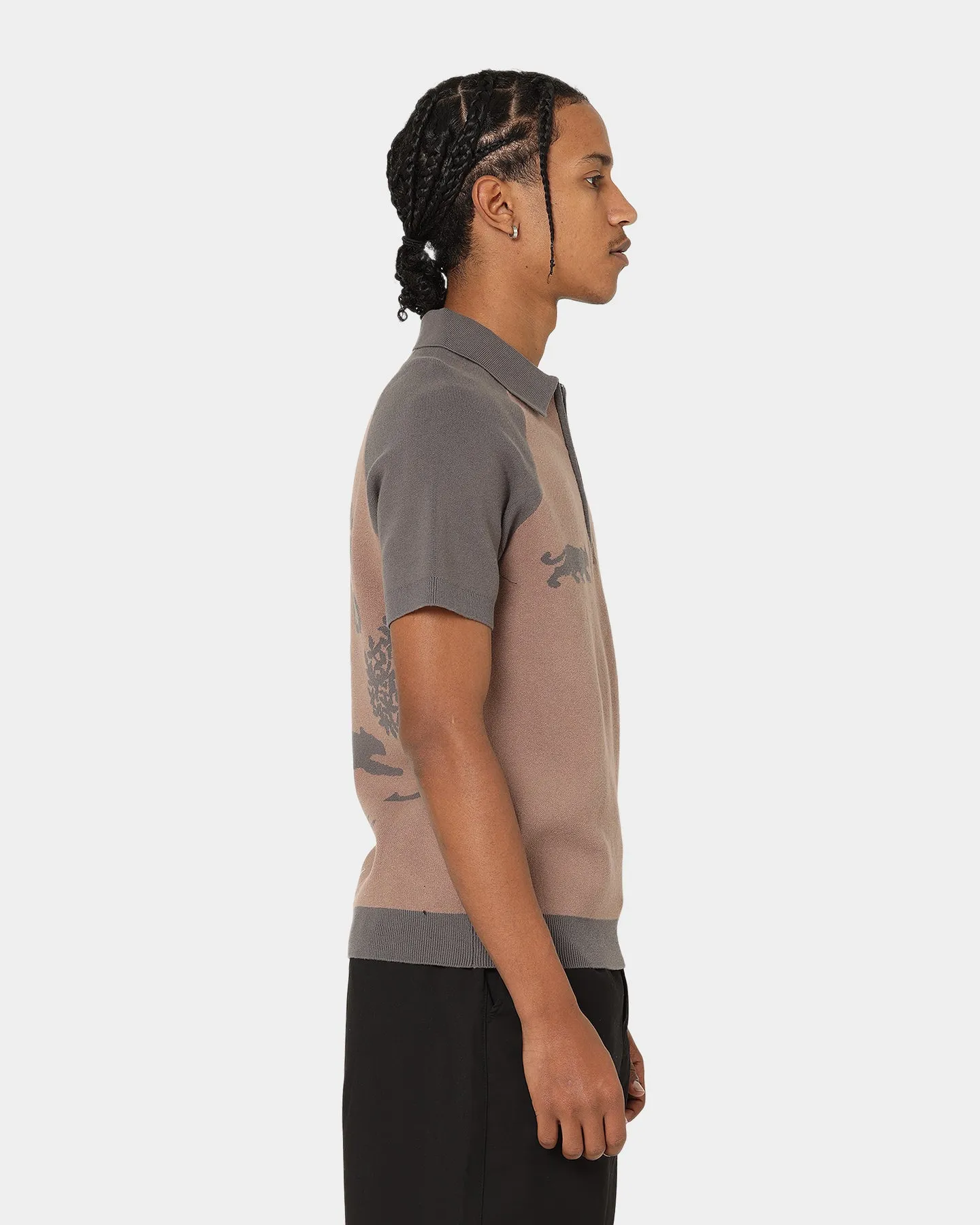 Honor The Gift Rosecrans Knitted Short Sleeve Polo Shirt Hickory