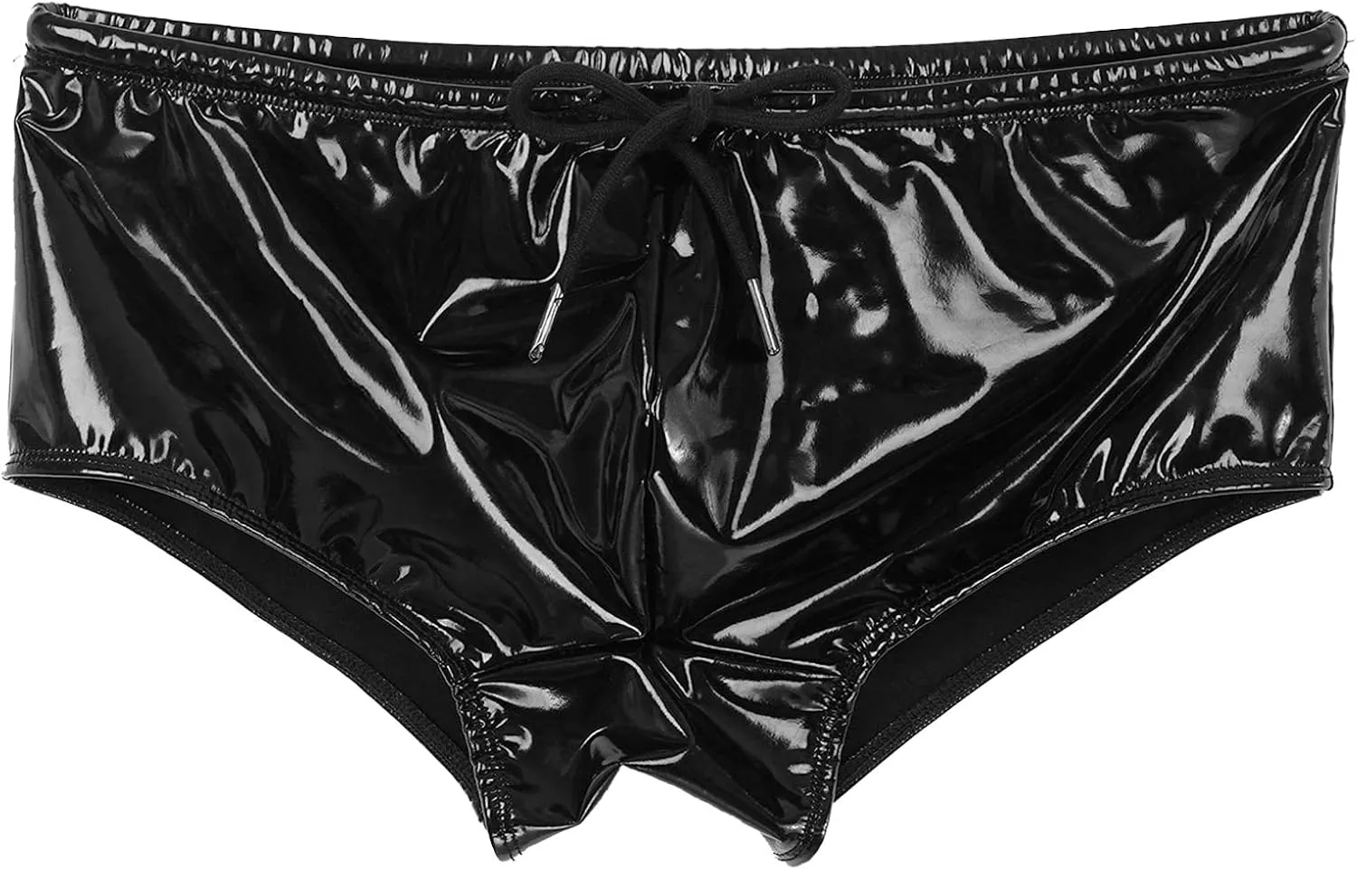 Hularka Men's Underwear Drawstring Boxershorts Short Pants Underpants Leather Boxer Briefs Swimwear
