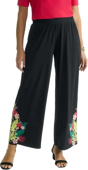 Jessica London Women's Plus Size Knit Palazzo Pant Wide Leg Stretch Dress Pants