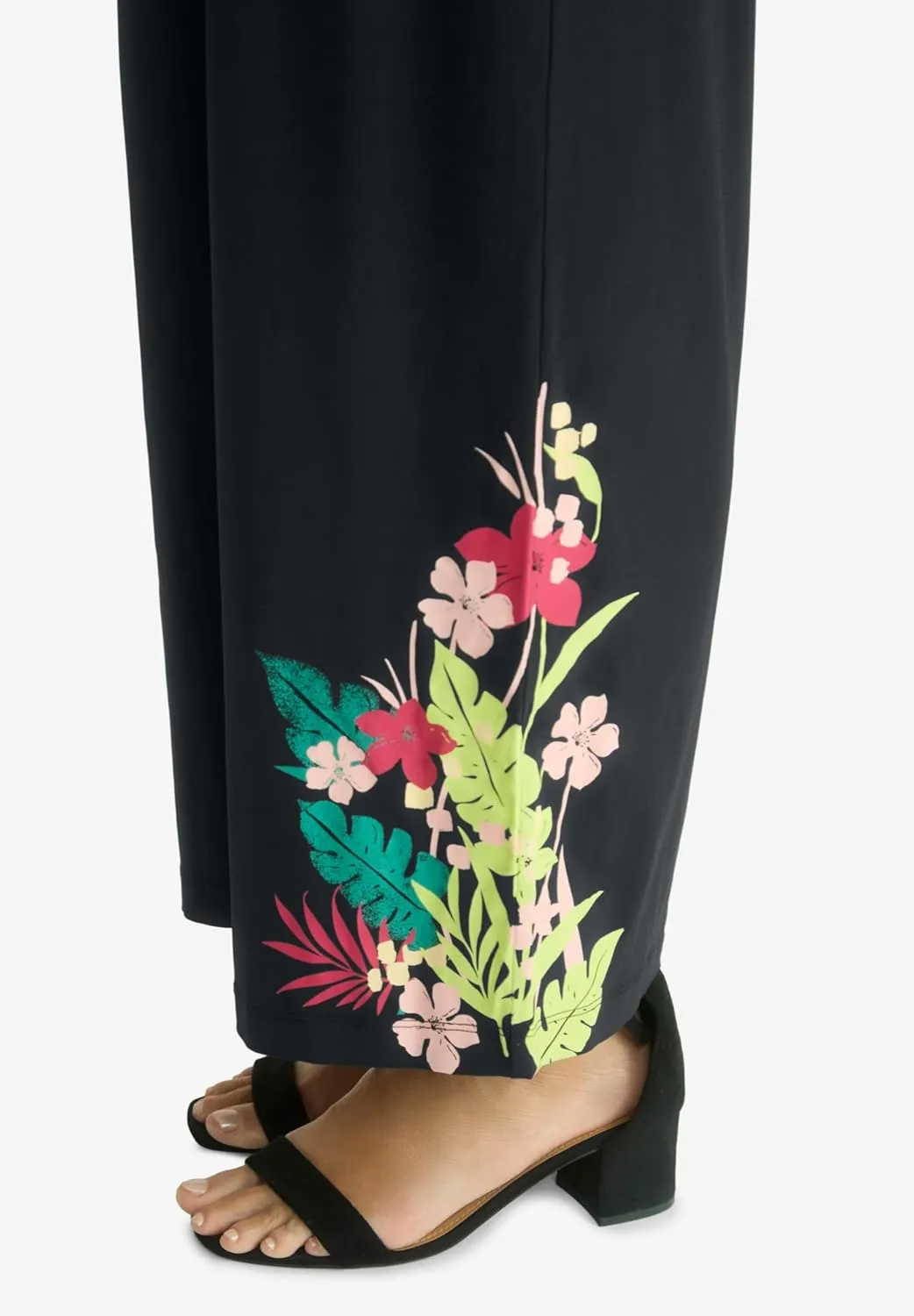 Jessica London Women's Plus Size Knit Palazzo Pant Wide Leg Stretch Dress Pants