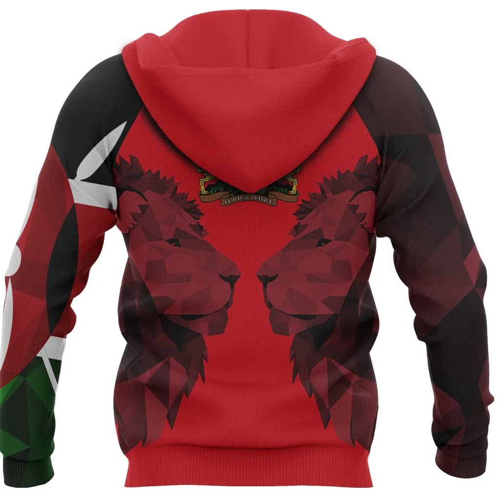 Kenya Hoodie Double Lion Red Version K2
