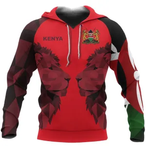 Kenya Hoodie Double Lion Red Version K2