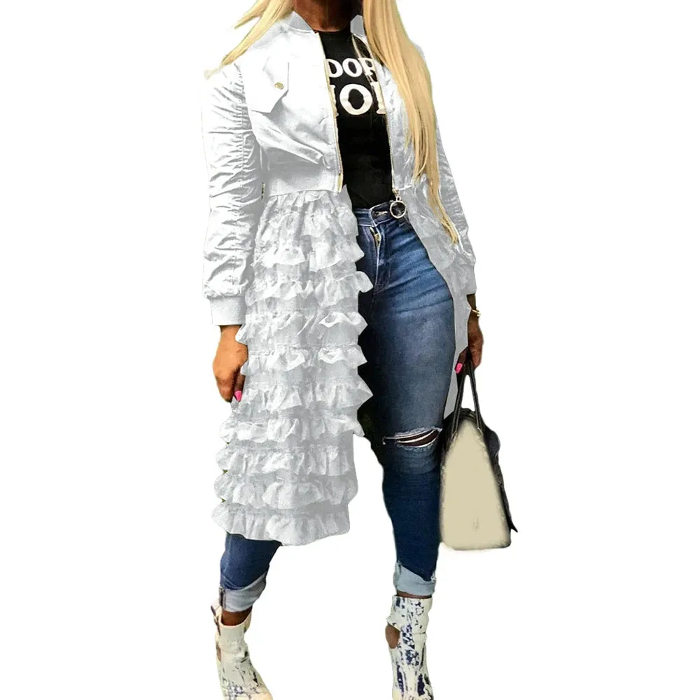 Lace Mesh Zipper Jacket