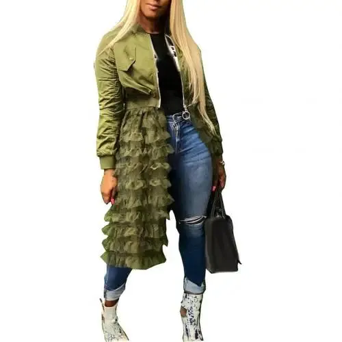 Lace Mesh Zipper Jacket