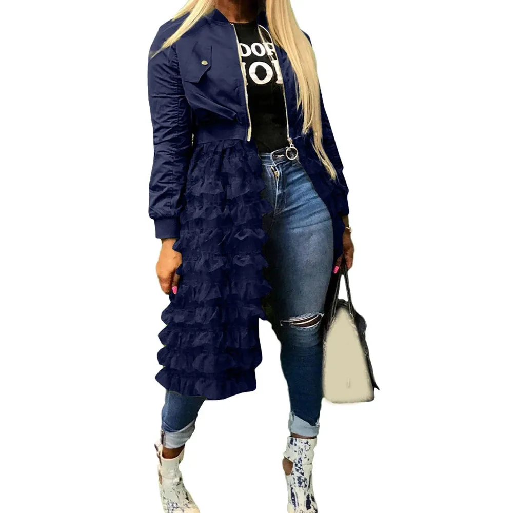Lace Mesh Zipper Jacket