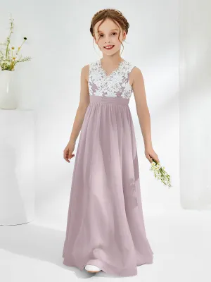 Lace Top Junior Bridesmaid Dresses Dusk