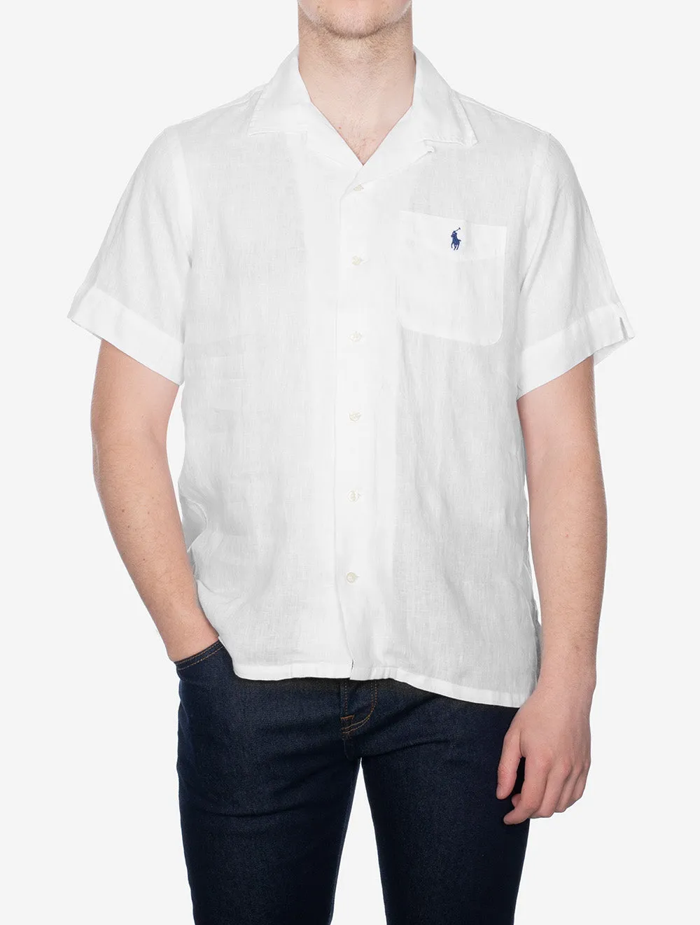 Linen Short Sleeve Shirt Pure White