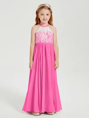Long Chiffon Bridesmaid Dresses Lace Top Azalea