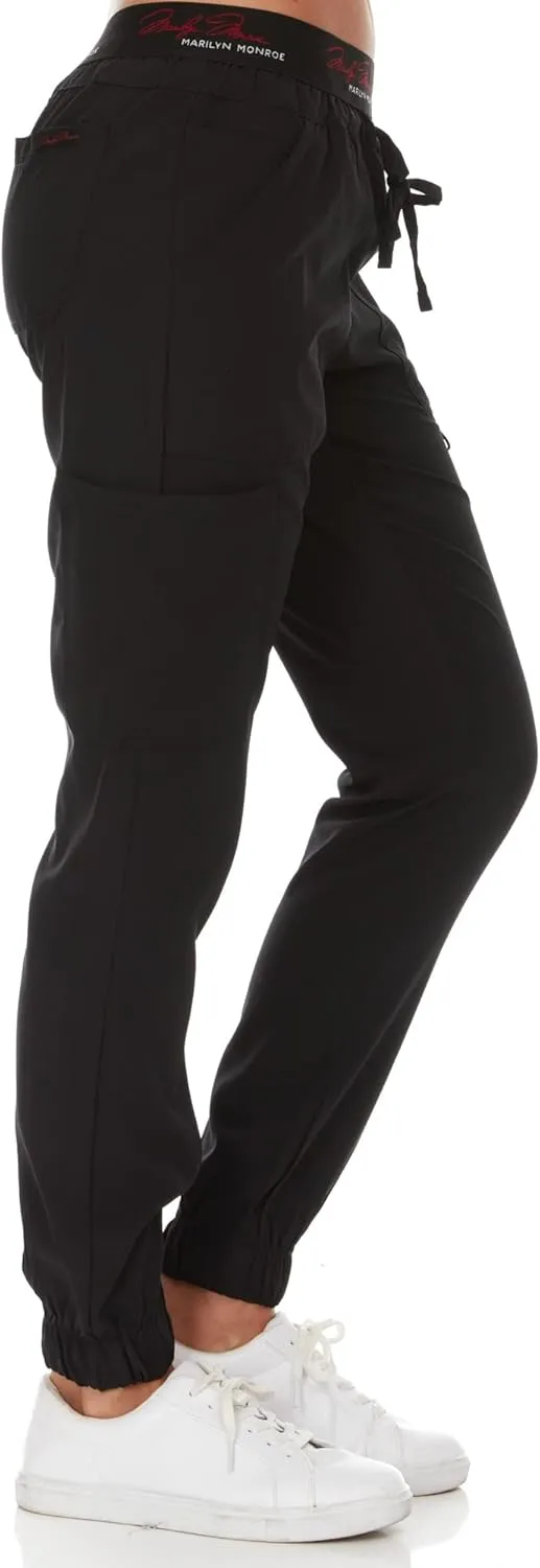 MediChic Womens Scrubs Five Pocket Stretch Scrub Jogger Pants with Signature Waistband