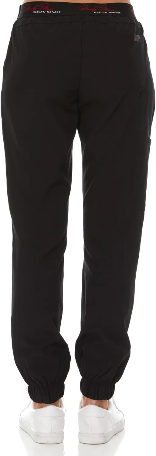 MediChic Womens Scrubs Five Pocket Stretch Scrub Jogger Pants with Signature Waistband