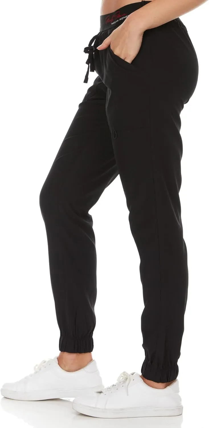 MediChic Womens Scrubs Five Pocket Stretch Scrub Jogger Pants with Signature Waistband