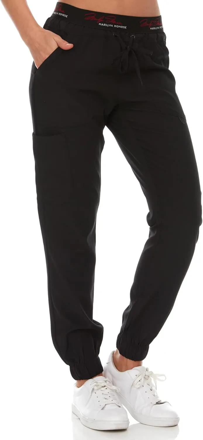 MediChic Womens Scrubs Five Pocket Stretch Scrub Jogger Pants with Signature Waistband