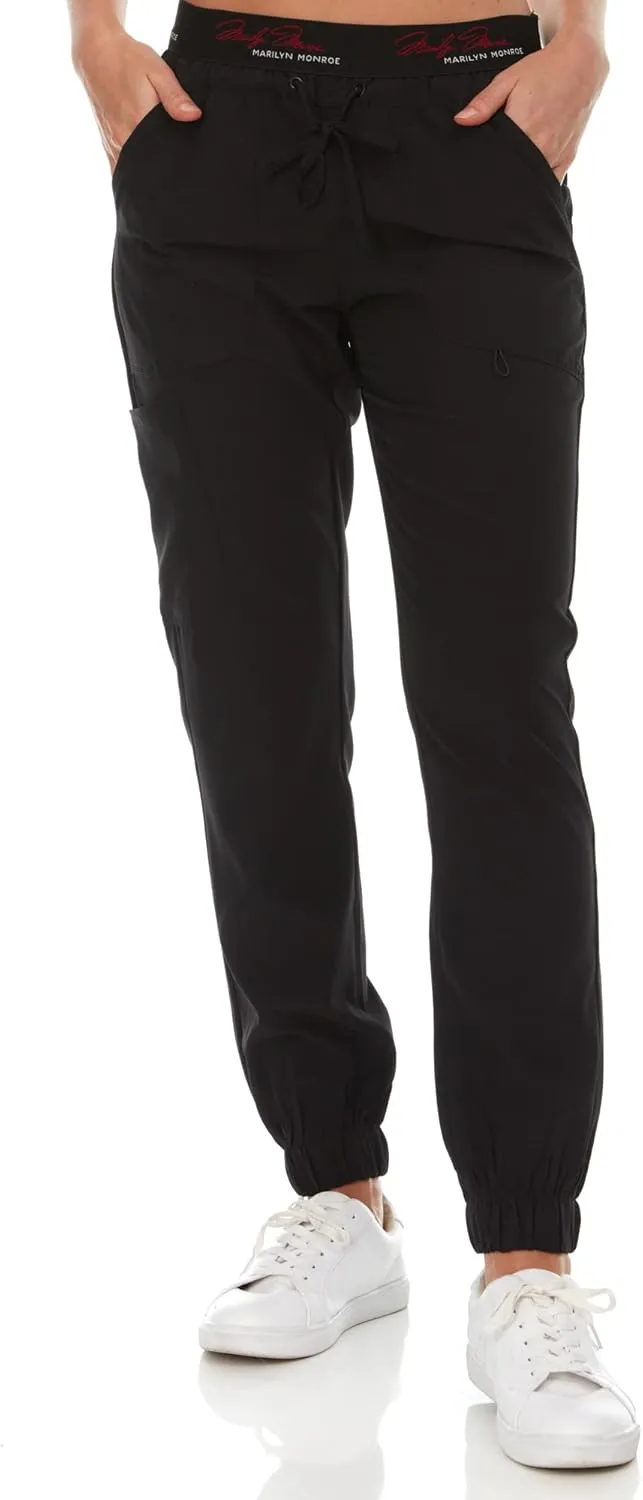 MediChic Womens Scrubs Five Pocket Stretch Scrub Jogger Pants with Signature Waistband