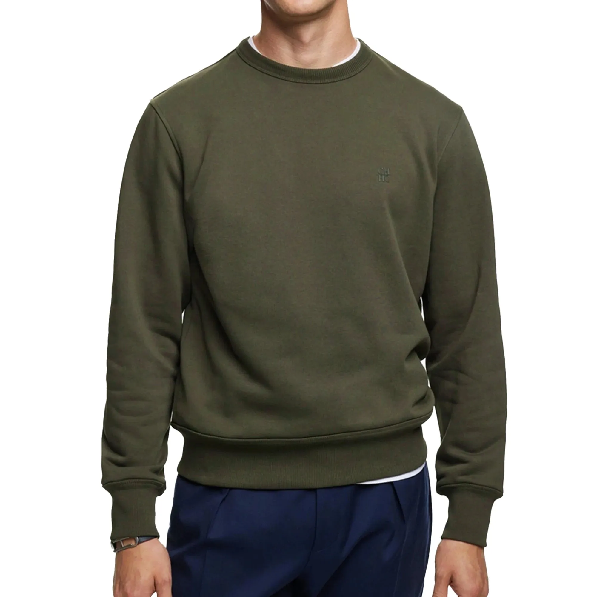 Men's Crew Neck Sweatshirt, Classic Long Sleeve Pullover